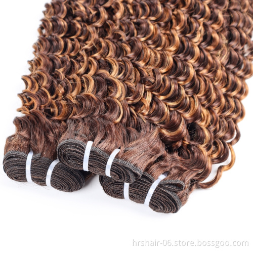 12A Double Drawn #P4/30 Color Brazilian Hair Bundles With Closure Wholesale Cuticle Aligned Raw Human Hair